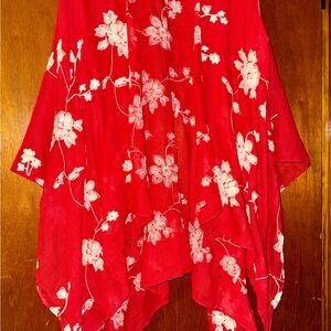 Red Floral Kimono Wrap